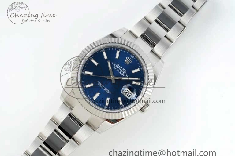 MiroTime 0224 DateJust 41 126334 NTF 1:1 Best Edition 904L Steel Blue Stick Dial on Oyster Bracelet VR Durable 2280